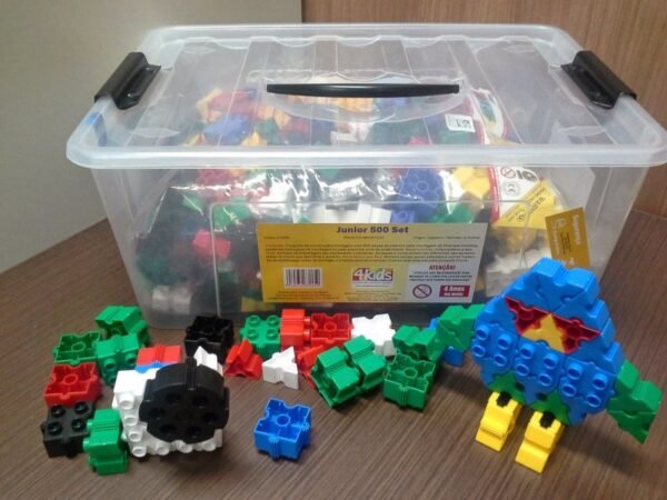 Blocos de Montar Educativo de Plástico Linha Junior 355 Plus | Brinquedo Educativo Blocos de Montar